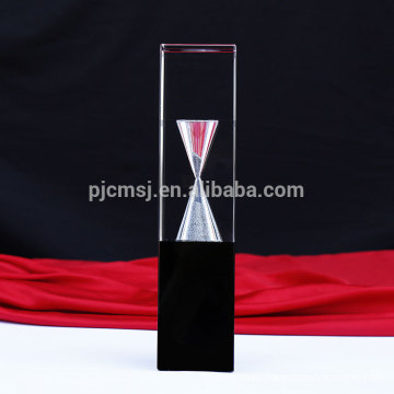 Hot sale new custom design crystal award trophy with hourglass